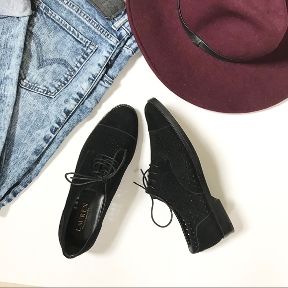 Lauren Ralph Lauren Shoes - LAUREN Ralph Lauren Perforated Suede Oxfords 7.5